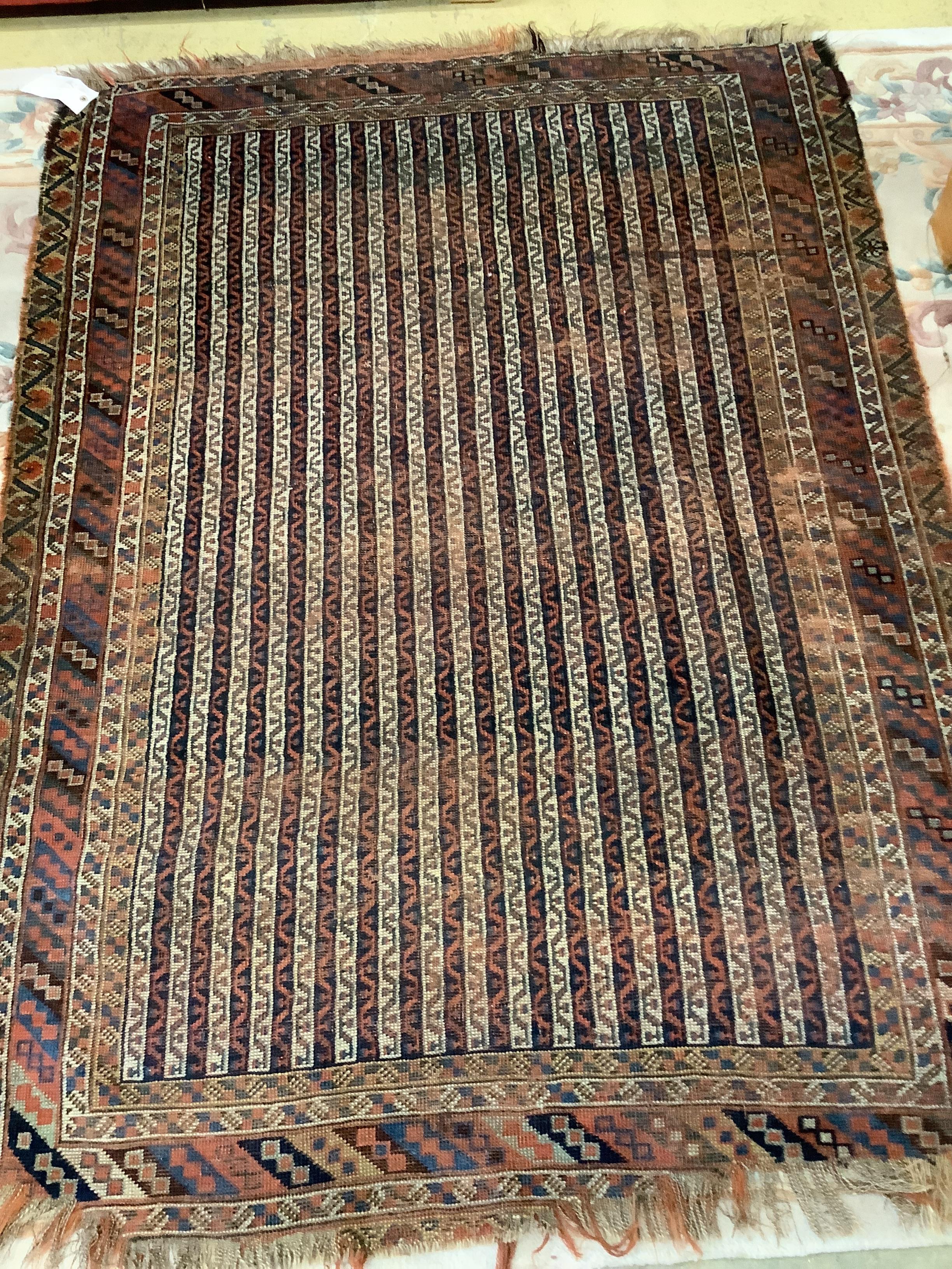 An antique South West Persian Khamseh rug 180cm x 130cm.